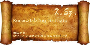 Keresztény Szilvia névjegykártya