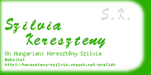 szilvia kereszteny business card